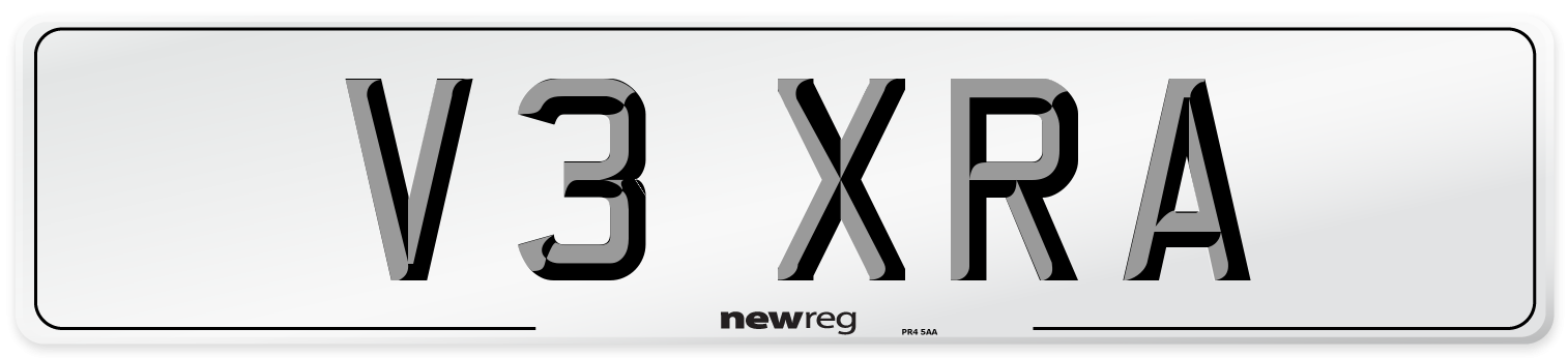 V3 XRA Number Plate from New Reg